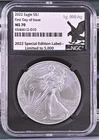 2022 (W) Silver Eagle $1 MS 70 NGC 1g Silver Special Edition Label - First Day