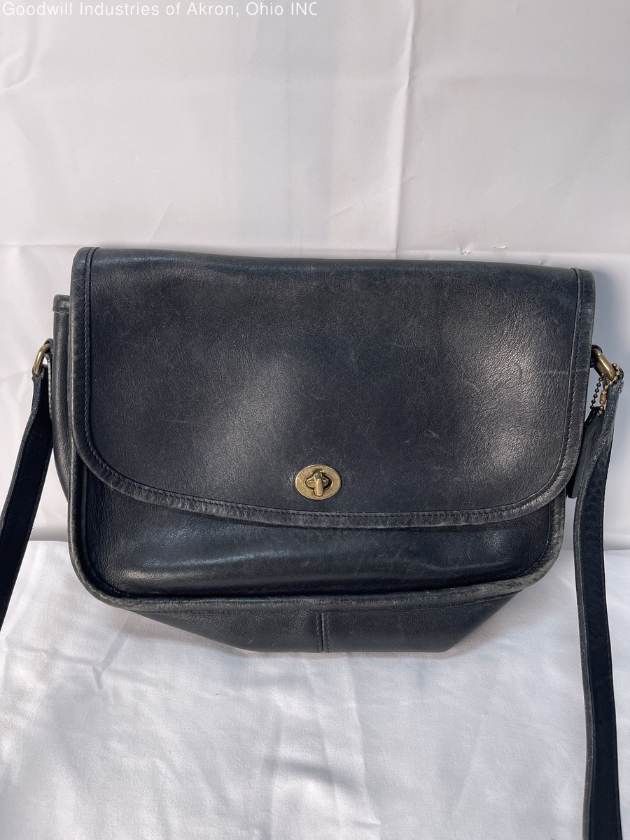 Gently Loved Certified Authentic Black Vintage Coach Leather Cross