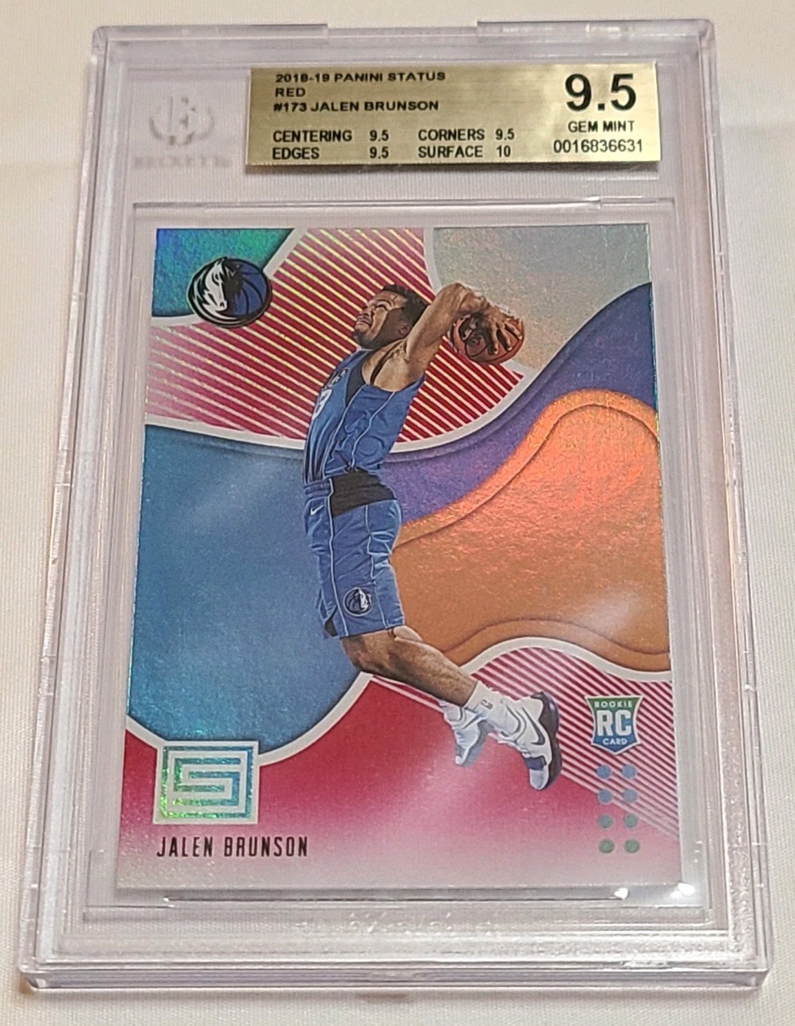 2018-19 Panini Status JALEN BRUNSON Red #173 RC Rookie Knicks - BGS 9.5 GEM MINT