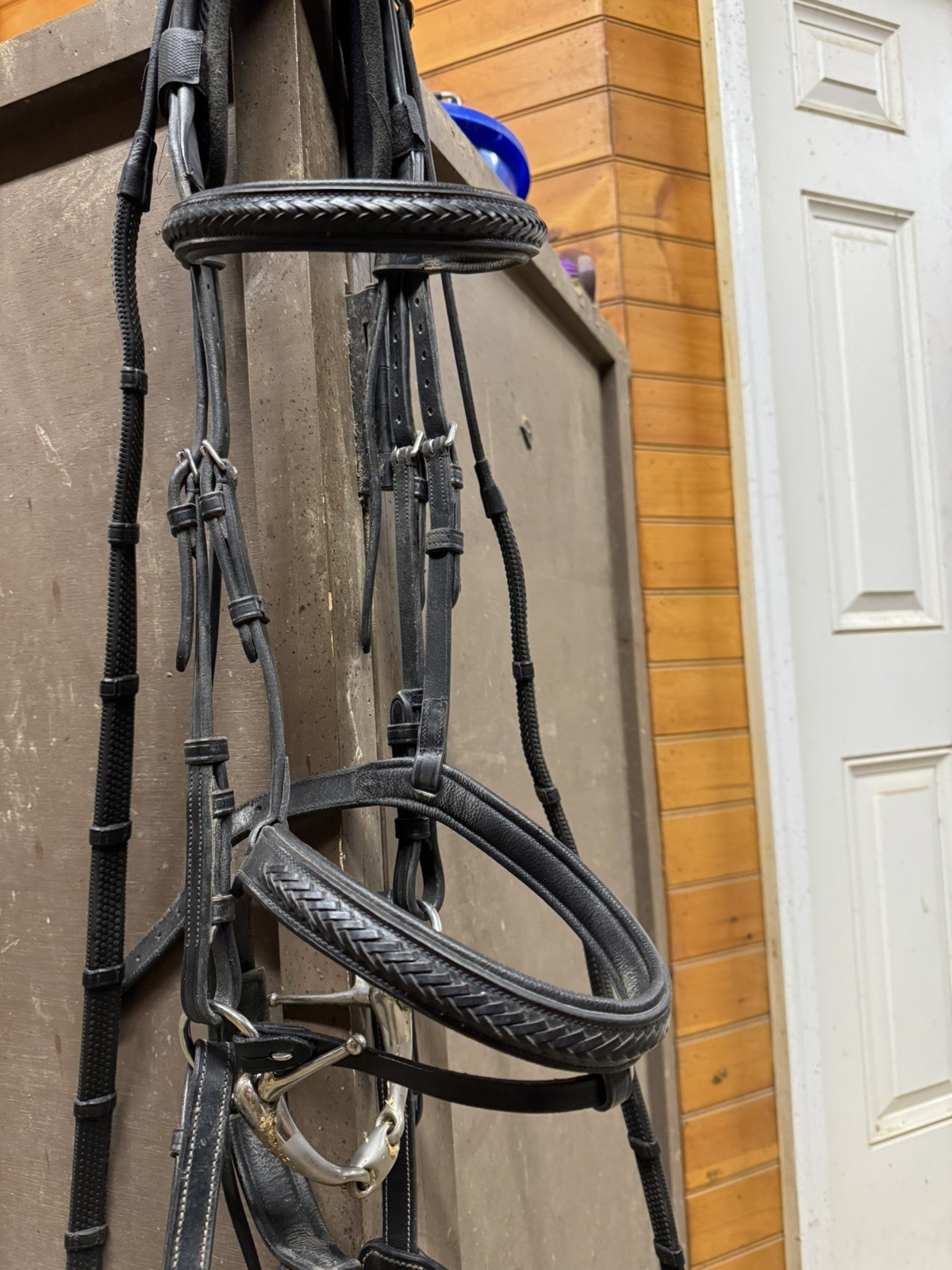 Dy’on New English Black Plaited Braided Bridle & Reins Full Horse Size