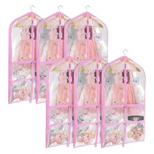 Univivi Clear Pink PVC Dance Costume Bags Garment Bag 40 Inch for Dance Compe...