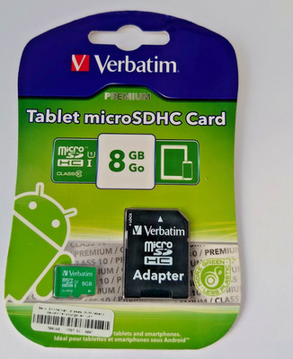 Verbatim Premium microSDHC-Karte 8 GB Speicherkapazität mit SD-Adapter