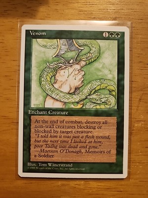 Venom - Fourth Edition 4th - MTG Magic - Common - Green Enchant Creature