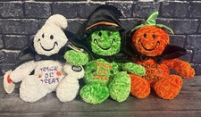 LOT OF 3 VINTAGE DAN DEE TICKLE WIGGLE SINGING LIGHT UP HALLOWEEN PLUSH DOLL 12"