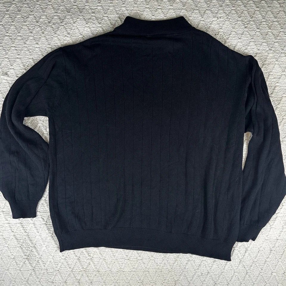 Suéter J. Ferrar Negro Cuello Simulado Para Hombre XXL - Tejido Acanalado, Estilo Minimalista Foto 2 de 4