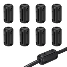 7mm Clip-on Ferrite Ring Core for Cable, Black Enhanced 8pcs