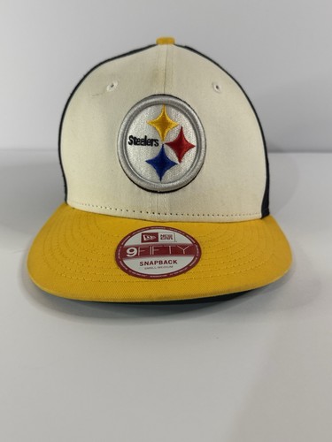 New Era Vintage 9Fifty Pittsburgh Steelers NFL Snapback Cap White Yellow Black - Picture 3 of 14