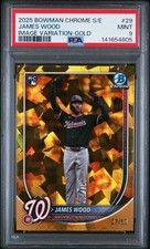 2025 BOWMAN CHROME SAPPHIRE EDITION IMAGE VARIATION-GOLD JAMES WOOD 7/50 PSA 9
