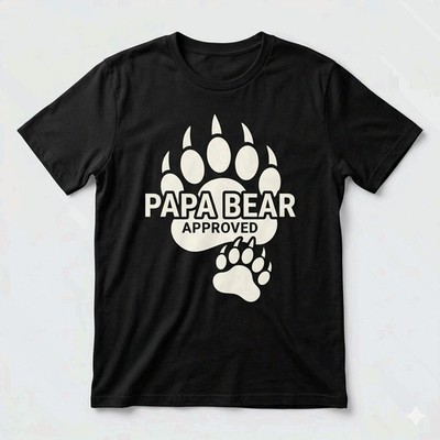 Papa Bear Approved Shirt Funny Father's Day Dad Gift Tee