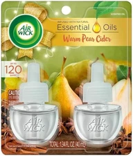 Air Wick Essential Oils Warm Pear Cider Scented Oil 2 refills