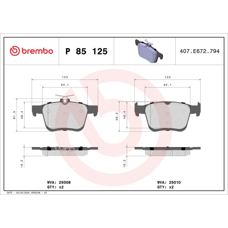 Brembo Bremsbelagsatz P 85 125, Hinten - Bild 5