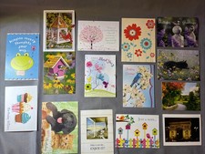 Lot of 15 Greeting  Postal Cards with Envelopes Birthday Thank You Floral