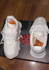Women Versace Chain Reaction sneakers in white mesh and suede Size 37