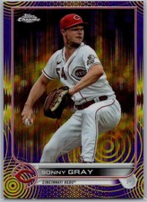 2022 Topps Chrome Sonic Purple & Yellow Pulse Refractor /299 Sonny Gray #76