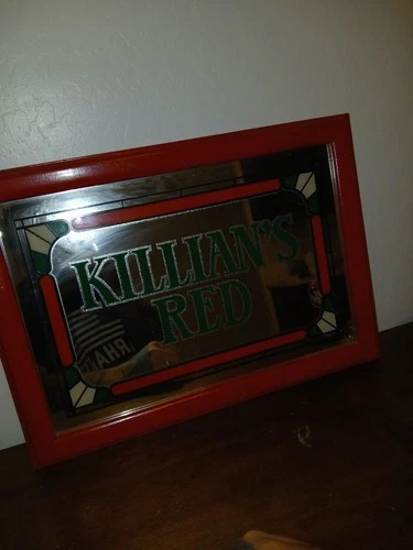 Vintage Coors Killian’s Red Beer Bar Mirror Sign 14x24"