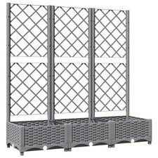 Garden Planter with Trellis PP Outdoor Raised Bed Flower Pot Planter vidaXL