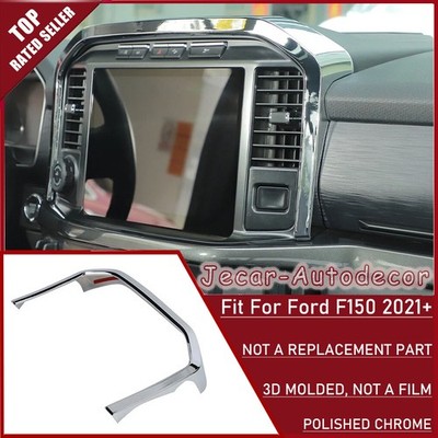 Chrome Interior Center Console GPS Navigation Cover Trim For Ford F150 2021 22+
