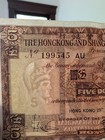 HSBC Hong Kong 1960 $5 Banknote Hongkong & Shanghai Banking Serial 199545 AU — photo 3