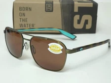 COSTA DEL MAR WADER SUNGLASSES Antique Gold frame / Copper 580P Polarized Lens