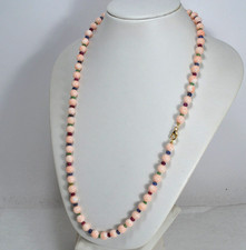 COLLANA CORALLO ROSA CHIUSURA  ORO GIALLO 18 kt  ZAFFIRI RUBINI SMERAL OGLN 0276