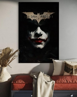 Joker Leinwand Bild Batman Farbig Dekoration Kunst Pop-Art Heath Ledger Fan Art