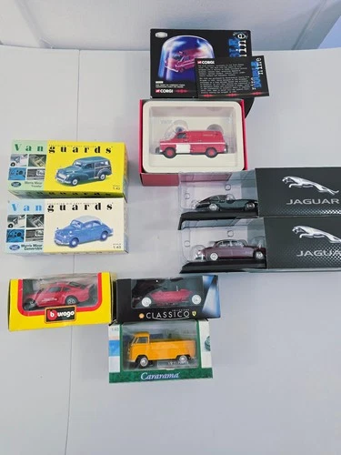 Diecast Model Cars Job Lot Corgi Jaguar Vanguards Burago 1:43 Vintage Collection