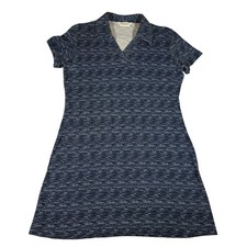 Express Tricot Vintage Knit Dress Size L Blue Heathered Short Sleeve
