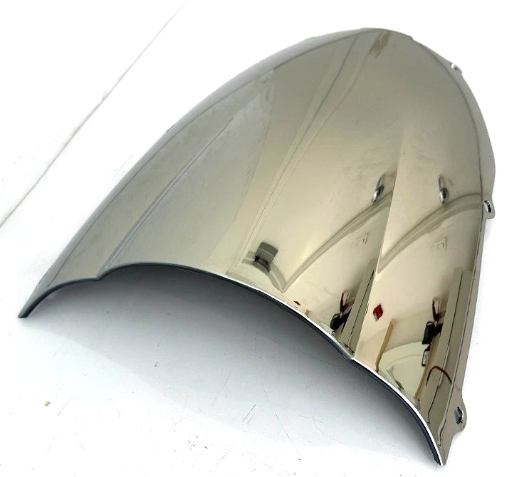 Kawasaki Ninja ZX6 & ZZR600 CHROME Double Bubble Replacement Windshield, '93-'05 - Image 4 of 4