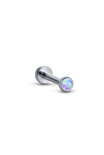Titanium Labret Style Nose Ring Stud Threadless Push Pin 2mm CZ 16G 18G 20G - Picture 7 of 13