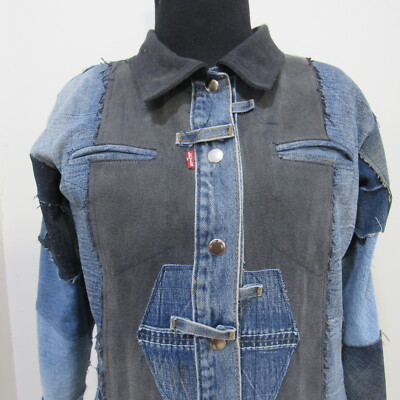Handgefertigte Damen Jeansjacke nach Maß Brustumfang 34/36 UK Größe S REF (Y00242)