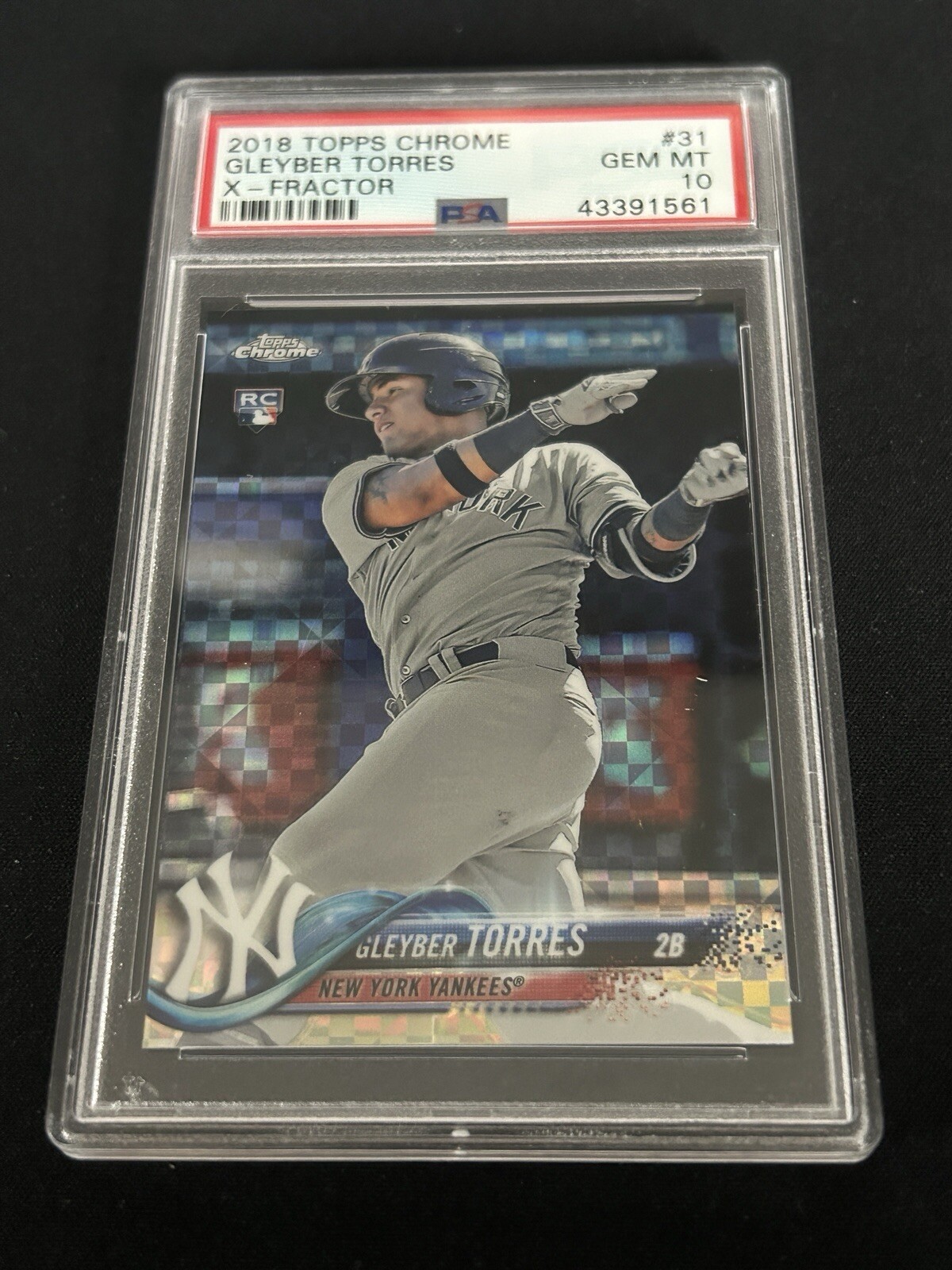 2018 Topps Chrome Gleyber Torres X-Fractor Rookie PSA 10 Gem Mint #31 Yankees RC