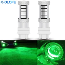GLOFE 2X 3057 3157 4157 LED Bulbs Green High Bright 3030 SMD DRL Daytime Lights
