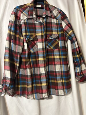 Matchstick Argus Plaid Flannel Shirt 100% Cotton Women's Size XL (S12)