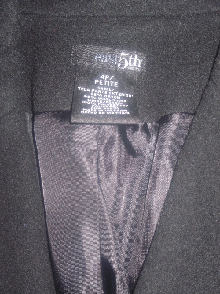 BLAZER ESTE 5ª DAMAS MEZCLA LANA NEGRO-4P-SUAVEMENTE USADO-SÚPER SUAVE-TOTALMENTE FORRADO Foto 3 de 3