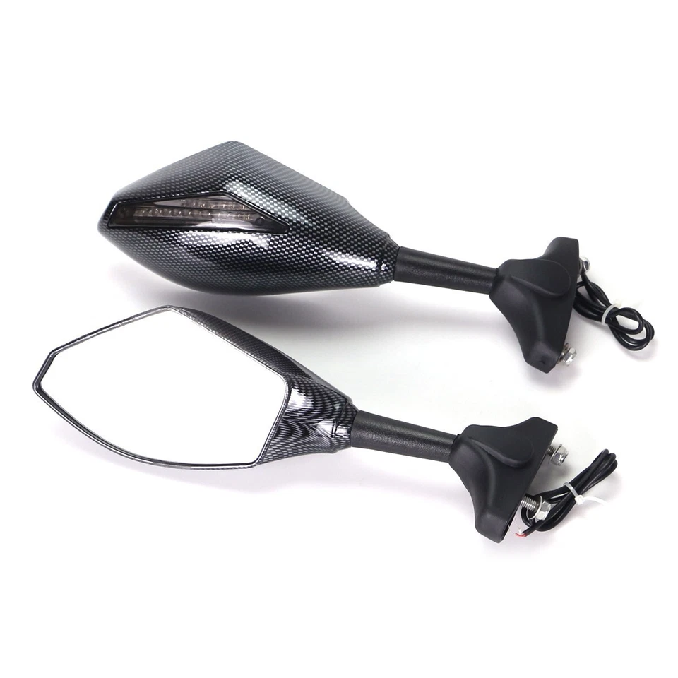 Racing Rearview Mirrors & Turn Signals LED For Triumph Daytona 675/R Carbon Foto 2 de 4