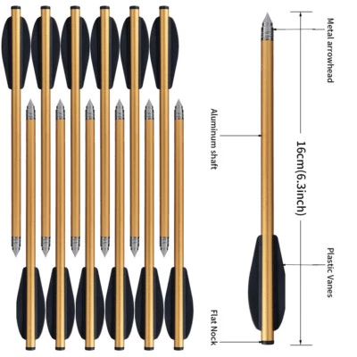 TOPARCHERY 6.3" Aluminium Bolzen Jagdpfeile OD6mm Bogenschießen Mini Pfeile Schießen Ziel
