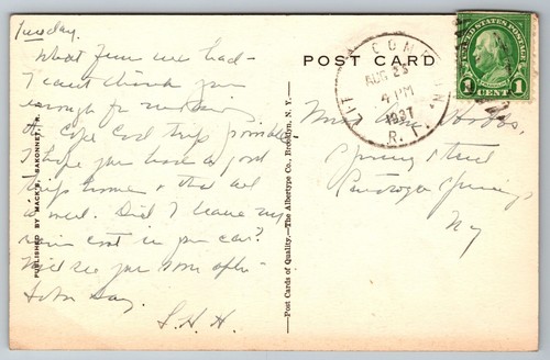 Postcard Cathedral Arch Sakonnet Road Rhode Island RI Tree Lined Road - Picture 2 of 2