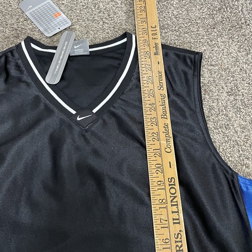 NIKE VINTAGE Y2K Black BLUE CENTER SWOOSH MESH TANK TOP MEN MEDIUM SLEEVELESS - Picture 6 of 7