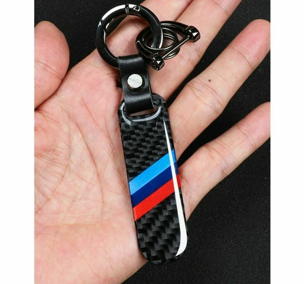 Carbon Fiber Car Logo Key Ring Keychain Styling For Bmw M 1 3 5 X