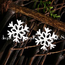 Genuine 925 Sterling Silver TARNISH-FREE Snowflake 9mm Stud Post Earrings C1258