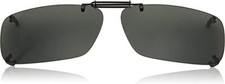 DIOPTICS HAVEN 19 REC CLIP ON POLARIZED SUNGLASSES 54MM RECTANGULAR, GRAY NEW