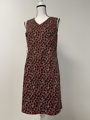 Tu A Line Dress Womens 8 Red Sleeveless Shift Swing New UK:12  N159