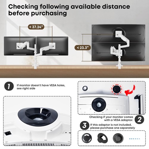 PUTORSEN 17-49”Premium Aluminum Heavy Duty Dual Monitor Arm for Ultrawide - Picture 4 of 9