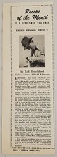 1946 Magazine Photo Ted Trueblood Field & Stream Recipe Fried Brook Trout