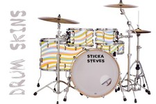 Drum Wrap Percussion Shell Cover Bass Kick Snare Tom DIY - Groovy Girl Waves 721