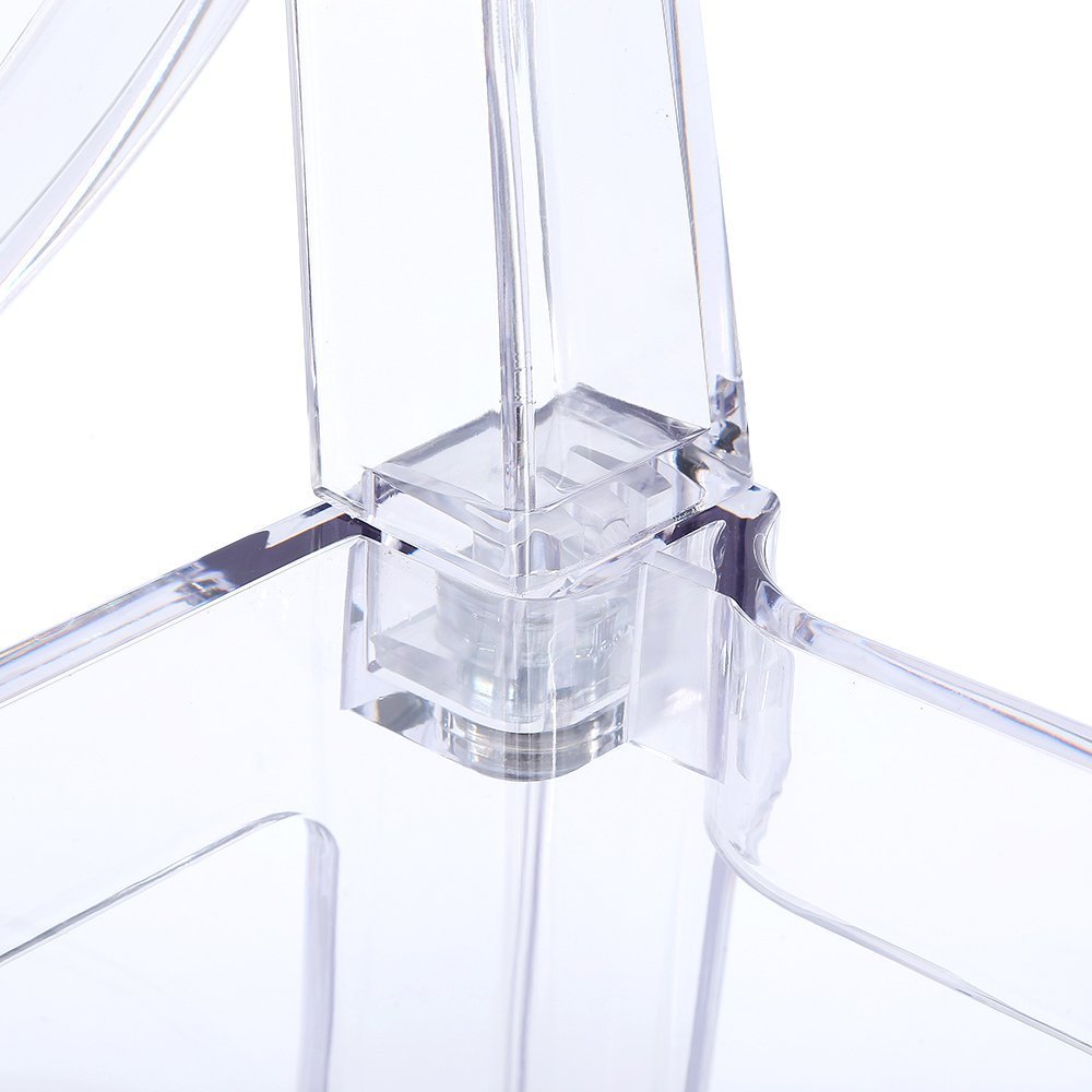 Set of 4 Clear Counter Seat Height Bar Stools Modern Transparent Chairs