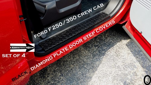 Ford F250/350 Pick Up Crew Cab BLACK Diamond Plate Door Step Covers >> Set Of 4 - Bild 2 von 5