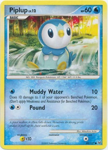 Pokemon Platinum Edition Common Card - Piplup 85/127 | eBay