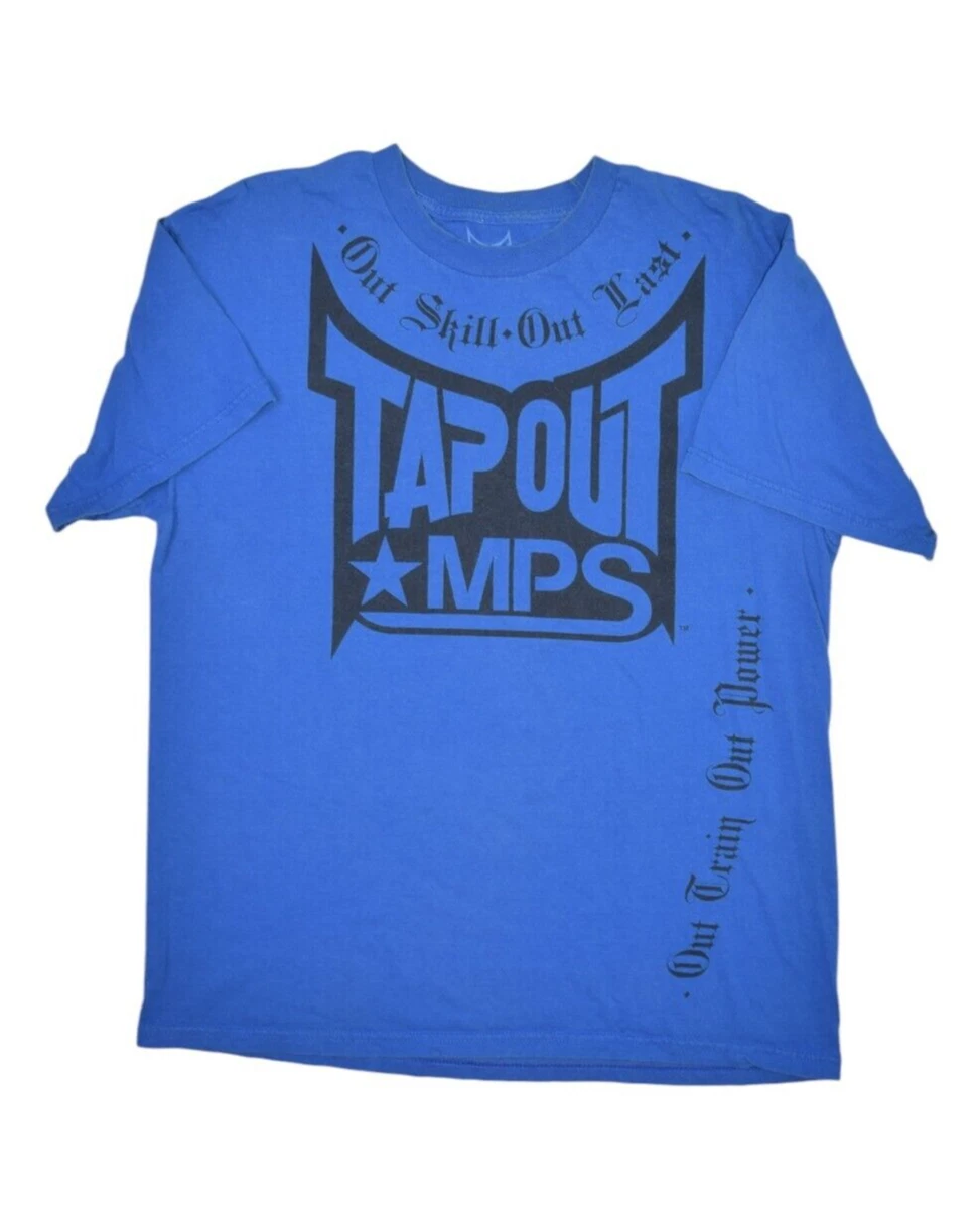 Chemise Tapout Homme Taille L - Bleu, Manches Courtes, Motif MMA - Occasion Parfait état