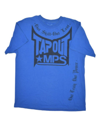 Tapout Shirt Mens Large Blue MPS Short Sleeve MMA Elite Out Skill Out Last Y2k